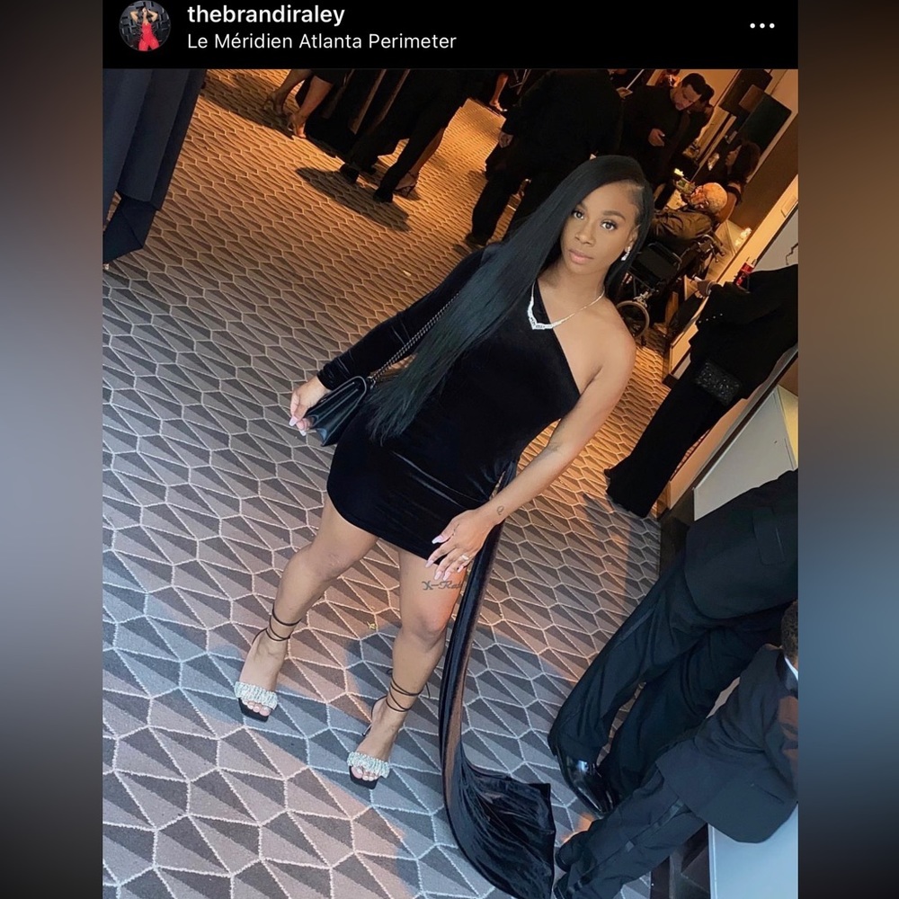Custom Off the shoulder Black Dress with train